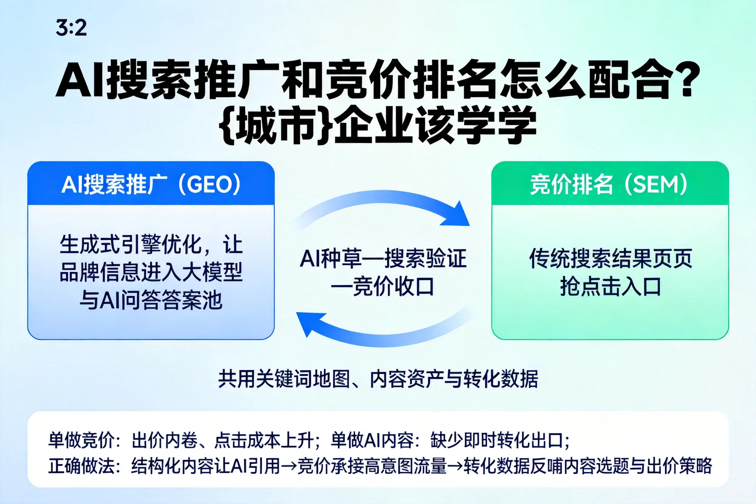 AI搜索推广和竞价排名怎么配合?上饶企业该学学