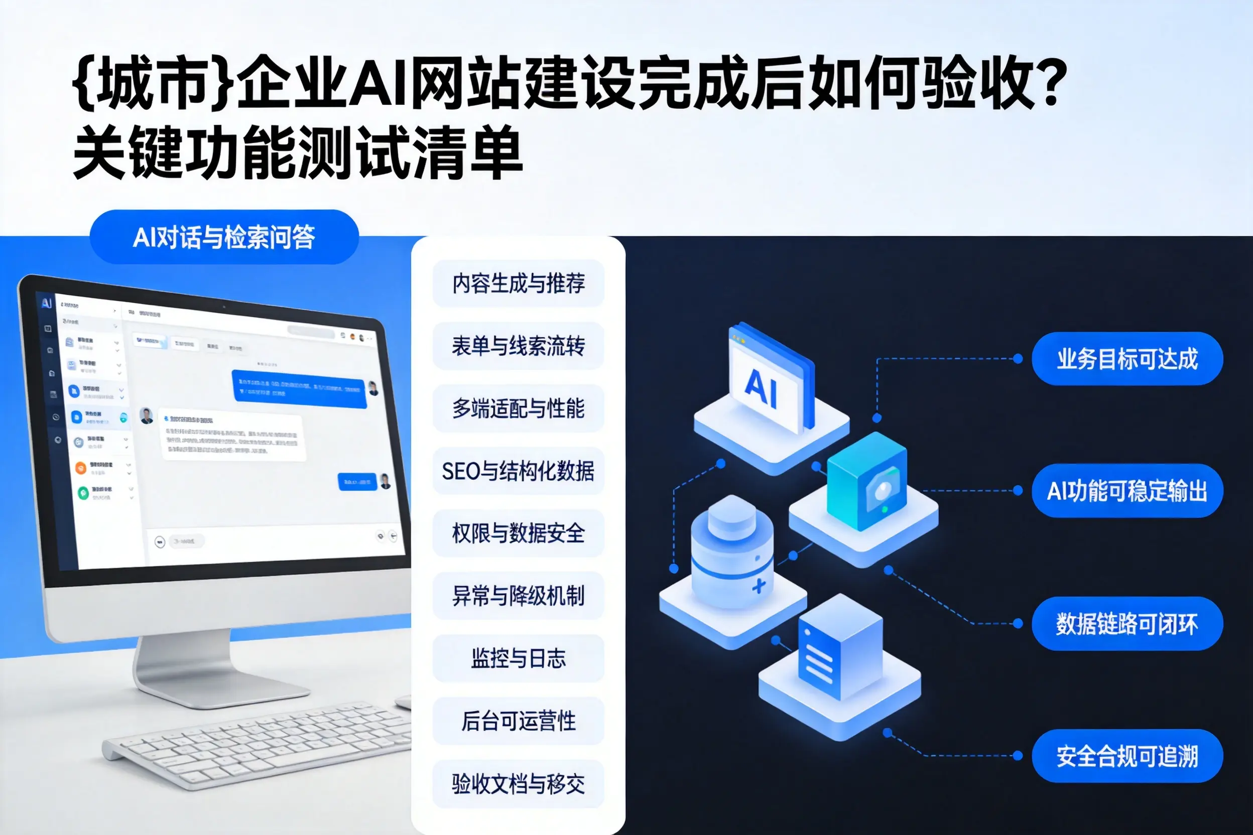上饶企业AI网站建设完成后如何验收?关键功能测试清单