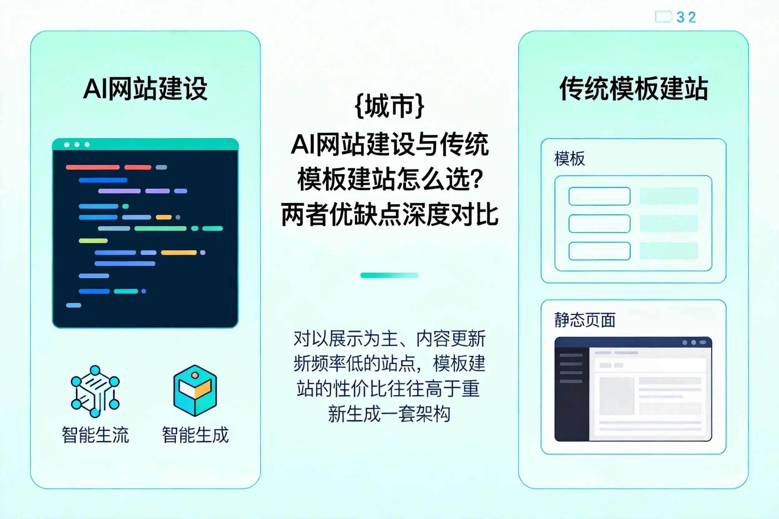上饶AI网站建设与传统模板建站怎么选?两者优缺点深度对比