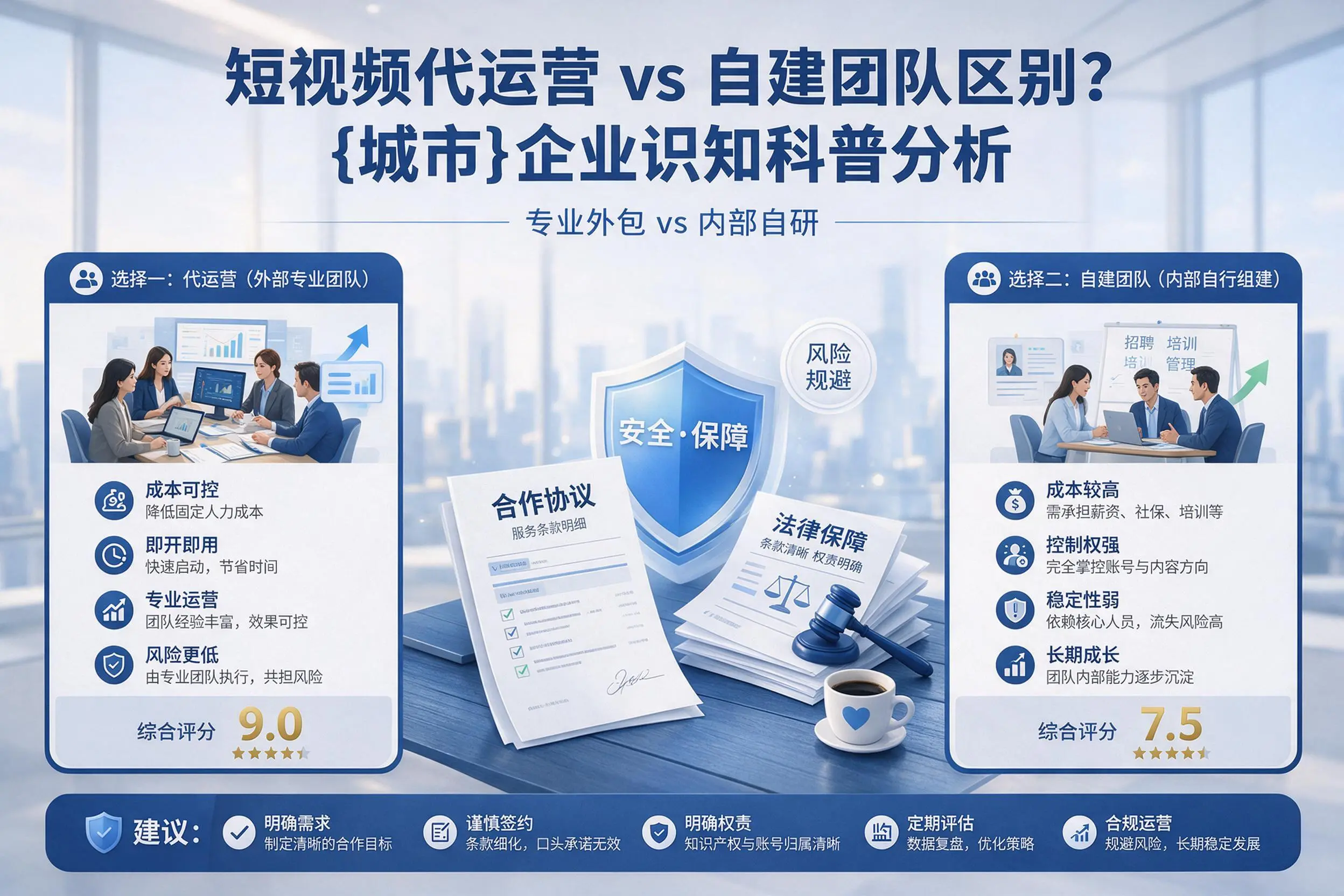 短视频代运营与自建团队区别?上饶企业认知科普分析