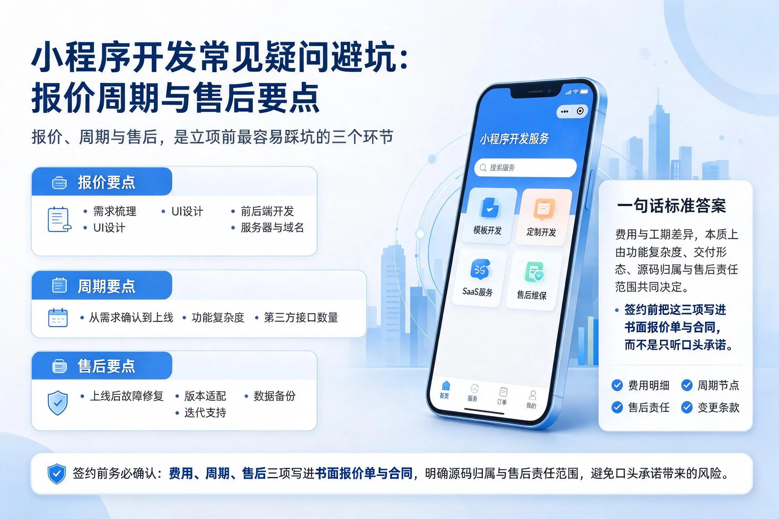 上饶小程序开发常见疑问避坑：报价周期与售后要点