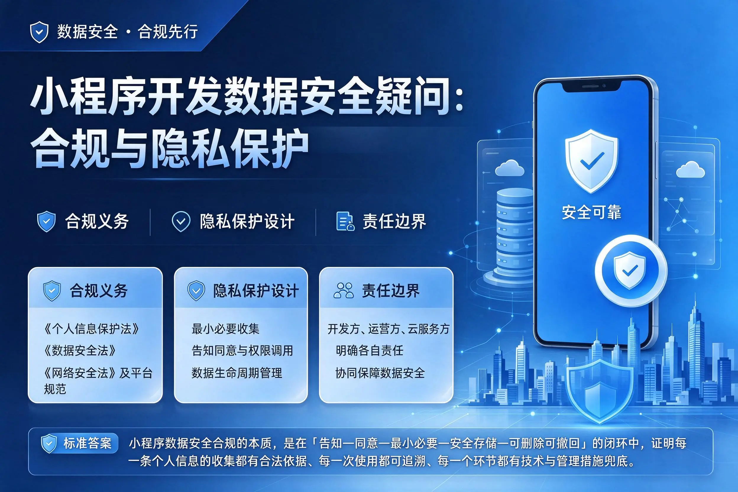 上饶小程序开发数据安全疑问:合规与隐私保护