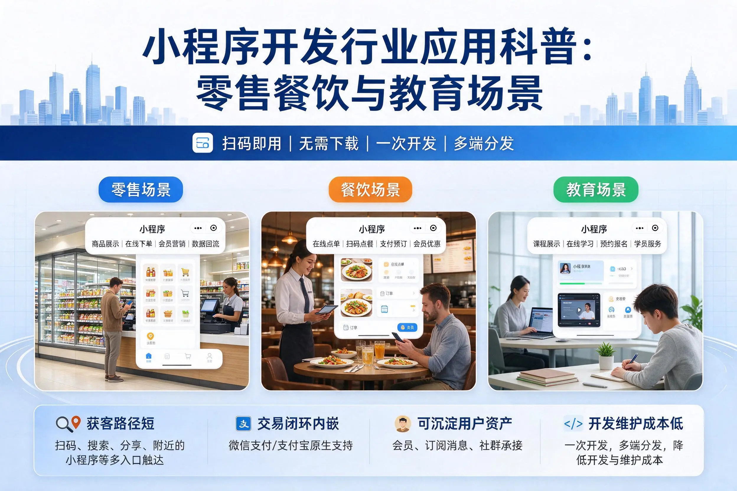 上饶小程序开发行业应用科普：零售餐饮与教育场景