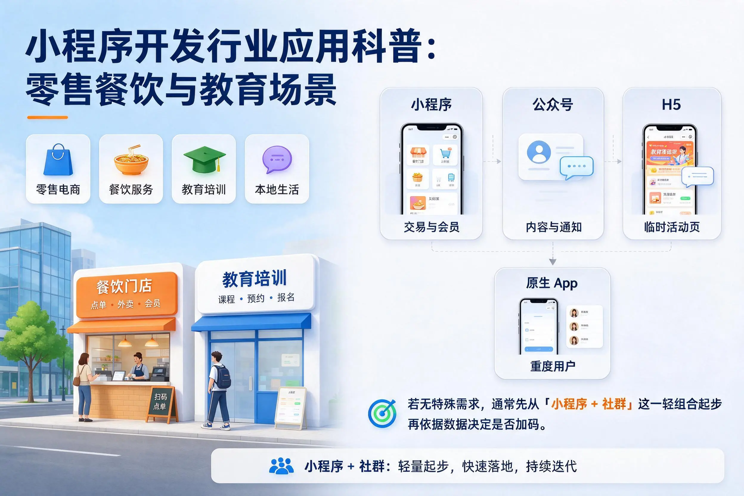 上饶小程序开发行业应用科普：零售餐饮与教育场景