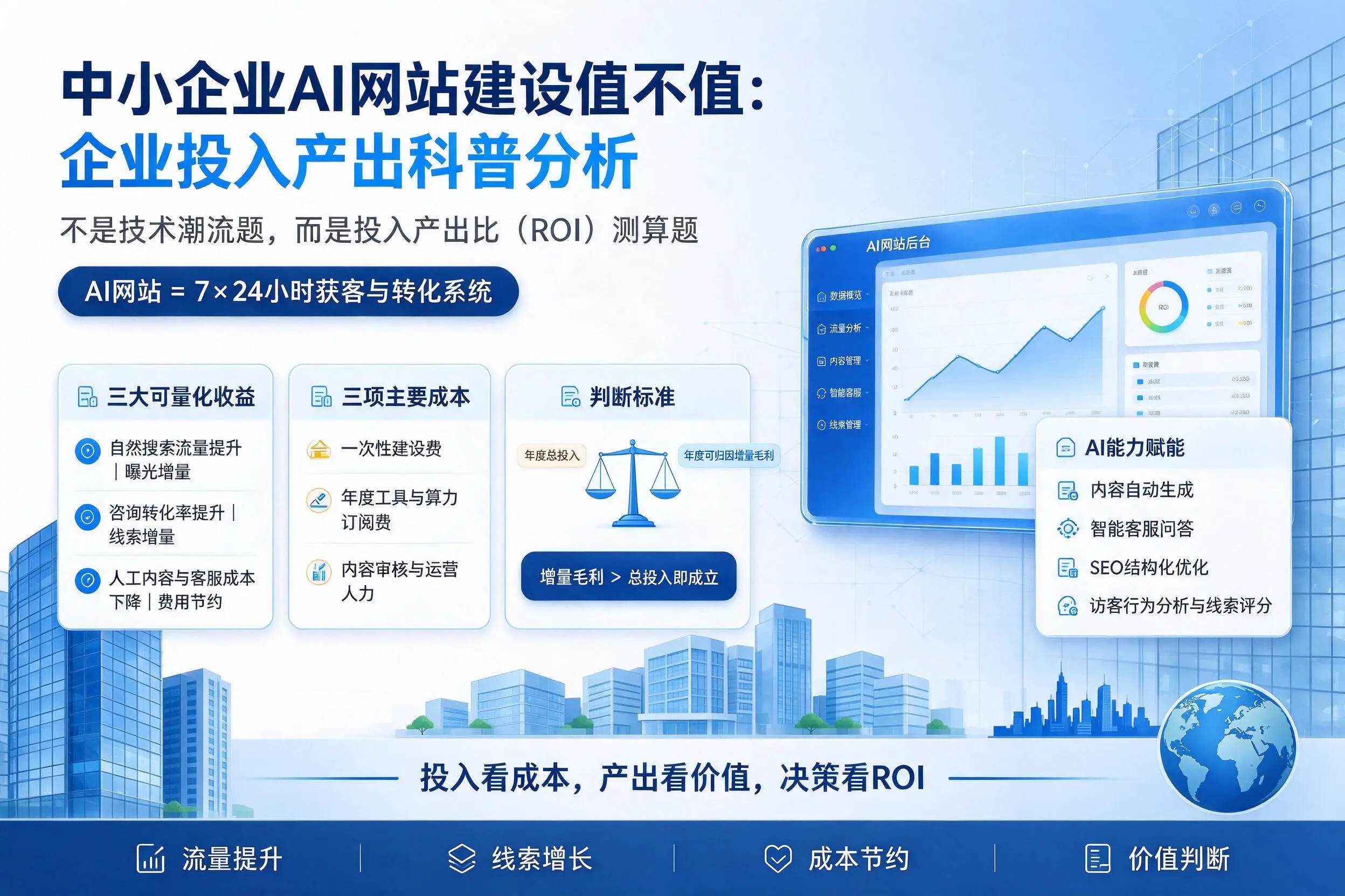 中小企业AI网站建设值不值:上饶企业投入产出科普分析