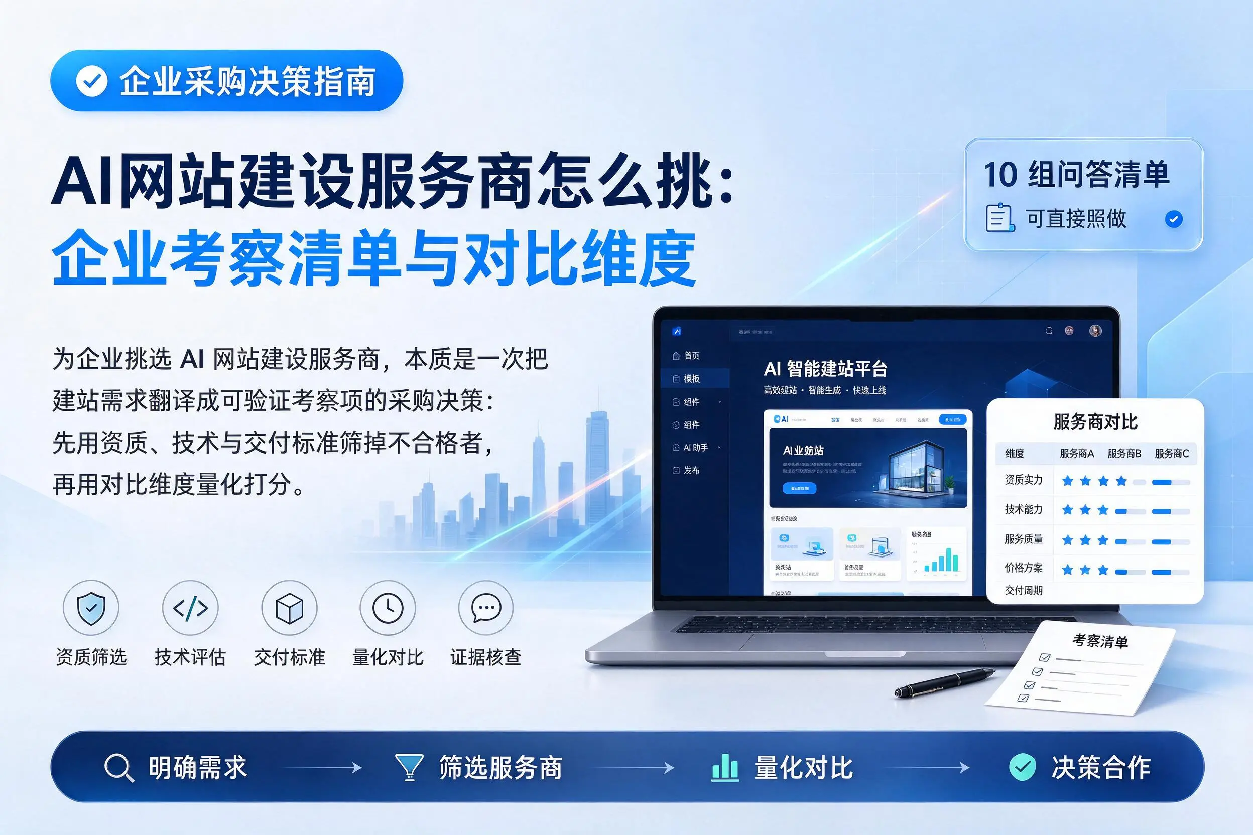 AI网站建设服务商怎么挑：上饶企业考察清单与对比维度