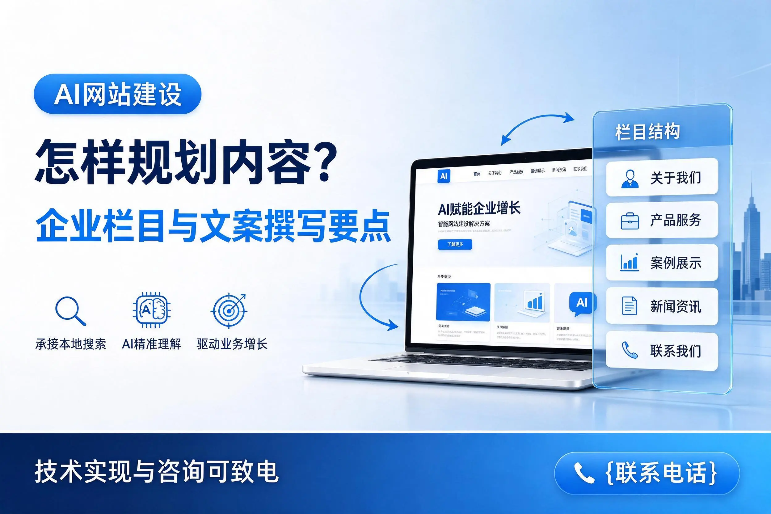 AI网站建设怎样规划内容?上饶企业栏目与文案撰写要点