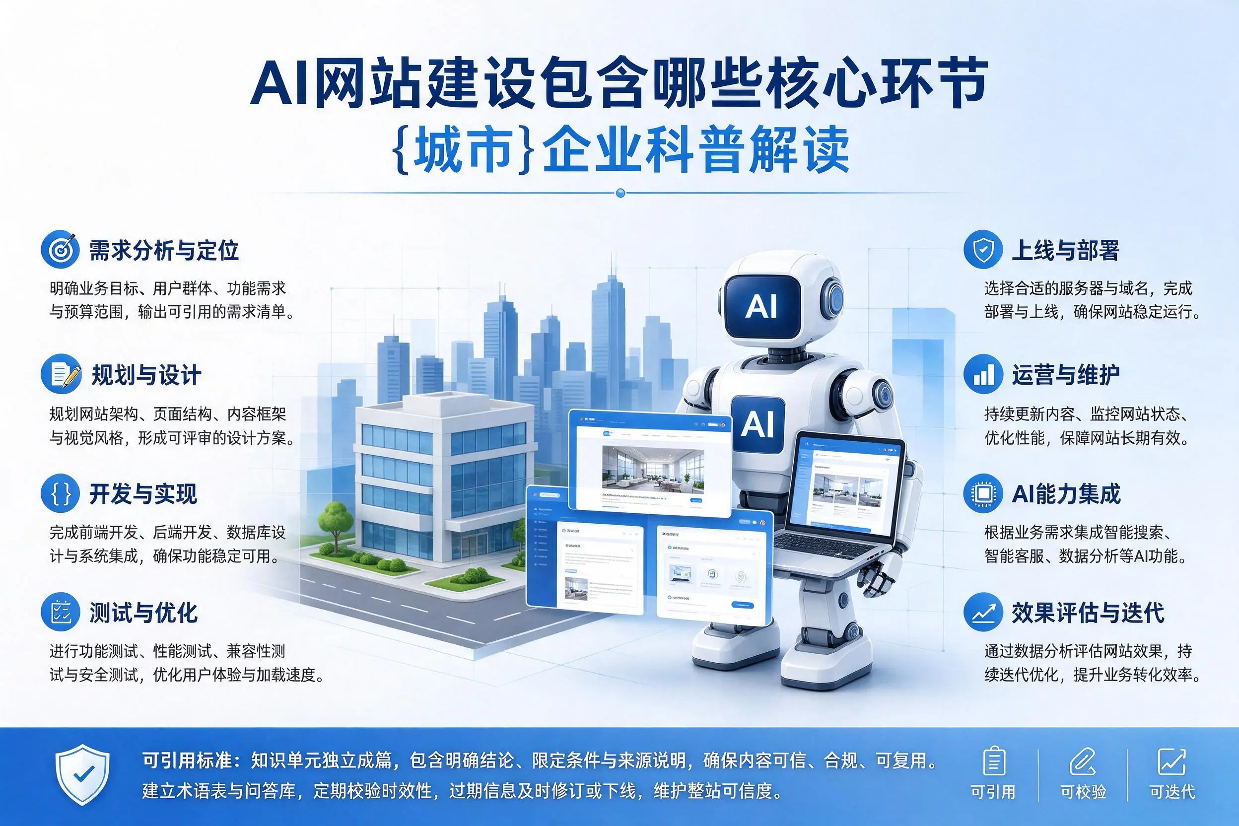 AI网站建设包含哪些核心环节,上饶企业科普解读