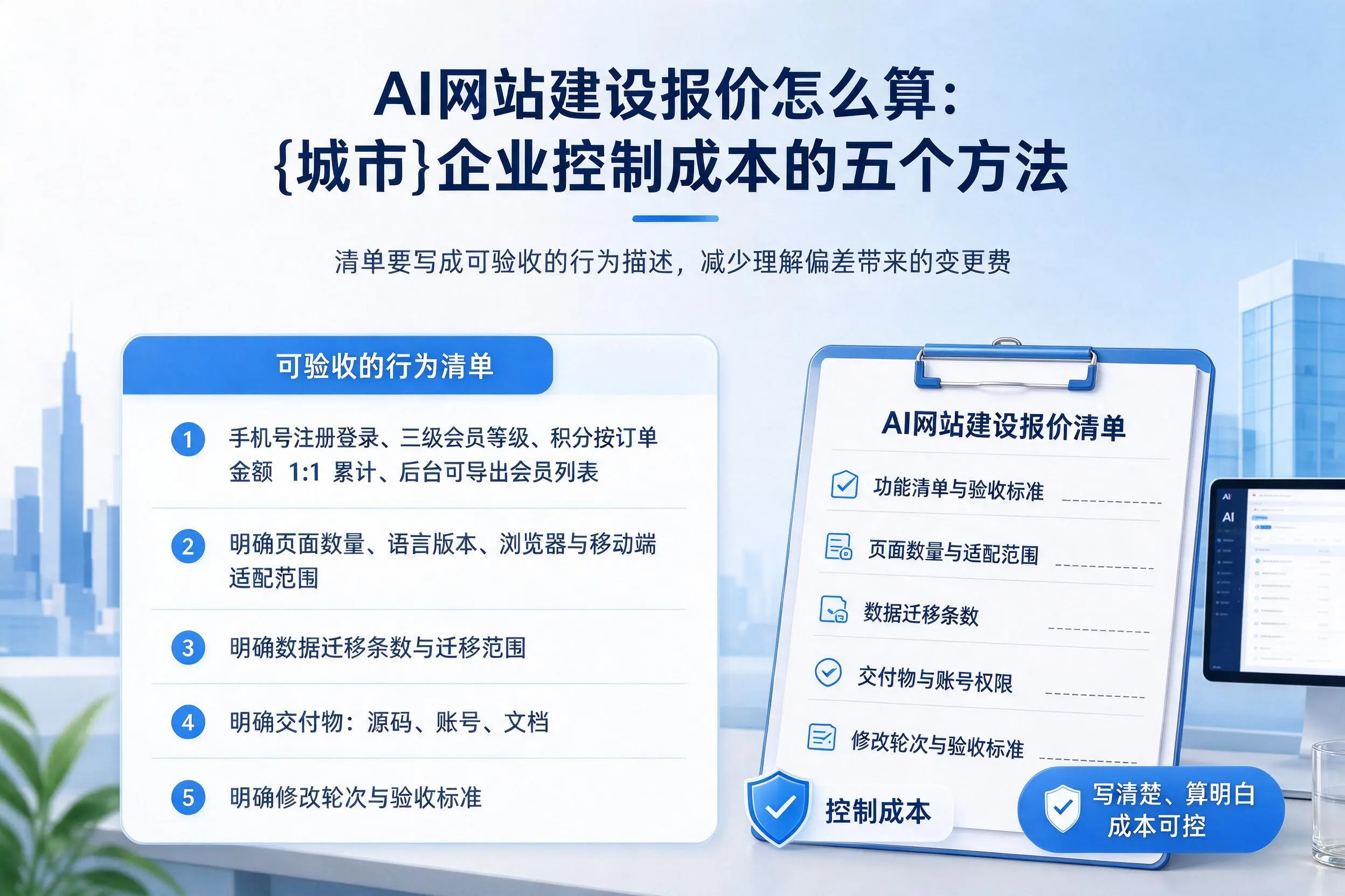 AI网站建设报价怎么算:上饶企业控制成本的五个方法